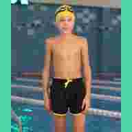 Шорты для плавания Station Black/Lime, полиэстер, детский - downloaded from prime-sport.ru