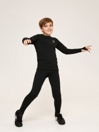 Детское термобелье (верх) утепленное KELME Tech Fit Long Sleeve (Thick) Kids Black