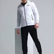Спортивный костюм KELME Men's Hooded Knitted Jacket Suit (White/Black) - Спортивный костюм KELME Men's Hooded Knitted Jacket Suit (White/Black)