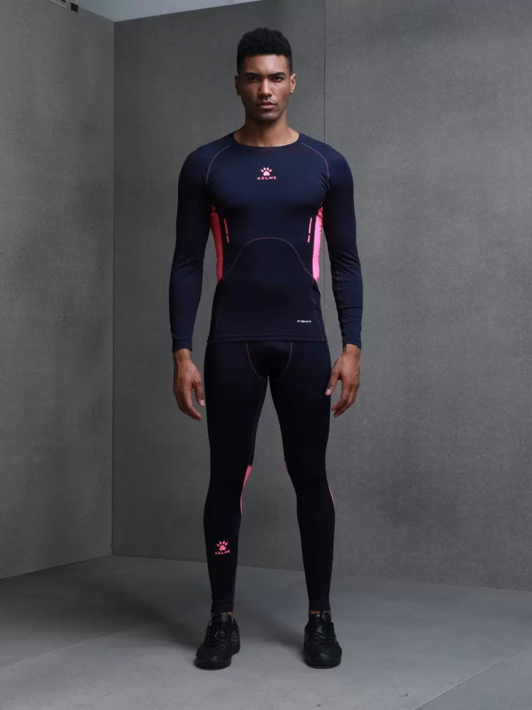 Термобелье низ KELME Tight Trousers (Thin) (Dark Blue/Pink)