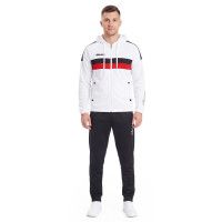 Костюм спорт. муж. с капюш. MIKASA MT550/701-078-XL, р.XL, 100% полиэстер, бело-черно-красный
