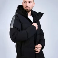 Пуховик KELME Hooded Long Jacket Black - Пуховик KELME Hooded Long Jacket Black
