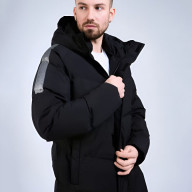 Пуховик KELME Hooded Long Jacket Black - Пуховик KELME Hooded Long Jacket Black