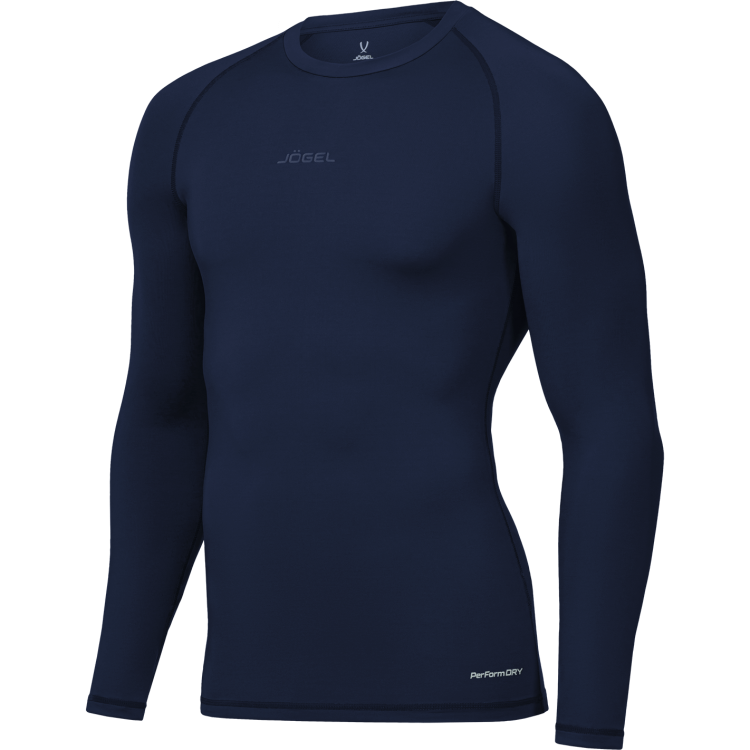 Футболка компрессионная с длинным рукавом JÖGEL PerFormDRY Baselayer Tee LS 2, темно-синий Футболка компрессионная с длинным рукавом JÖGEL PerFormDRY Baselayer Tee LS 2, темно-синий