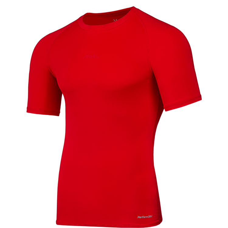 Футболка компрессионная JÖGEL PerFormDRY Baselayer Tee SS 2, красный Футболка компрессионная JÖGEL PerFormDRY Baselayer Tee SS 2, красный