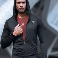 Толстовка KELME Training Hooded Cardigan Black - Толстовка KELME Training Hooded Cardigan Black