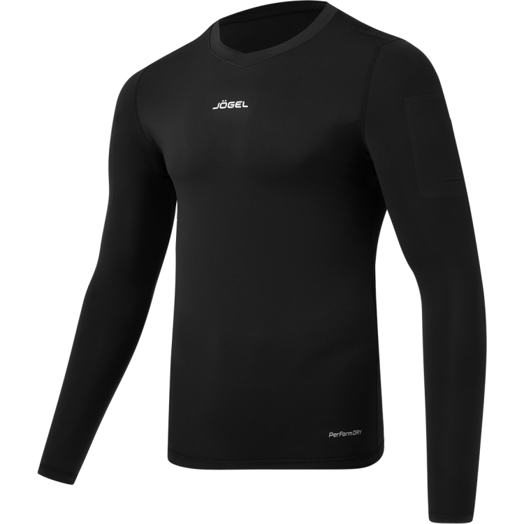 Футболка компрессионная с длинным рукавом судейская JÖGEL PerFormDRY Referee Baselayer Tee LS, черный