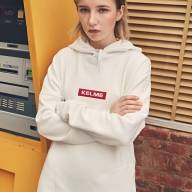 Худи KELME Women's Long Sweater White - Худи KELME Women's Long Sweater White