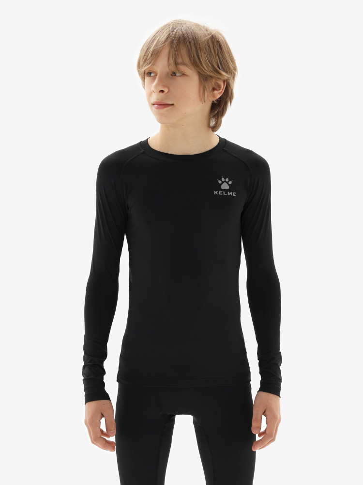 Детское термобелье (верх) KELME Tech Fit Long Sleeve (Thin) Kids Black