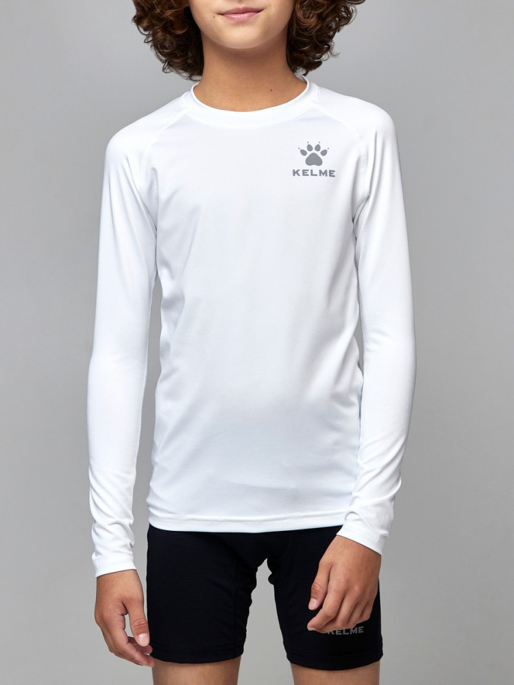 Детское термобелье (верх) KELME Tech Fit Long Sleeve (Thin) Kids White