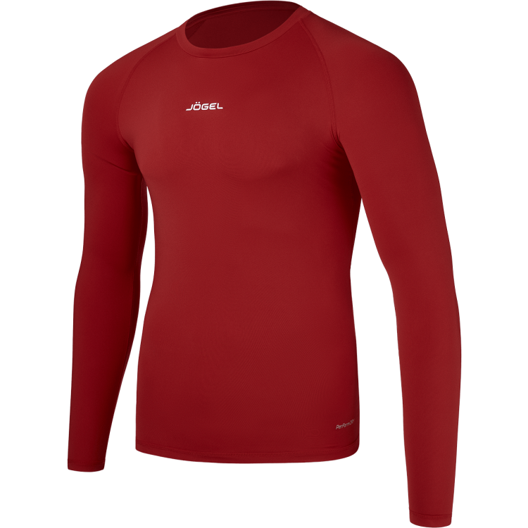Футболка компрессионная с длинным рукавом JÖGEL CAMP PerFormDRY Baselayer LS Tee, гранатовый