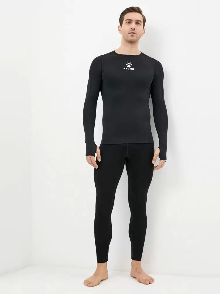 Термобелье (верх) утепленное KELME Men's Long Sleeve T-Shirt Black